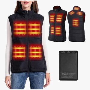 Women Heated Vest with 10000mAh Power Bank - Sleeveless Heating Vest for Women